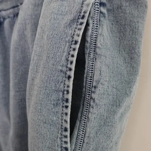 Aerie Soft Landing Pull On Trouser Medium Wash Womens L Loungewear Boho Comfort - Picture 9 of 12